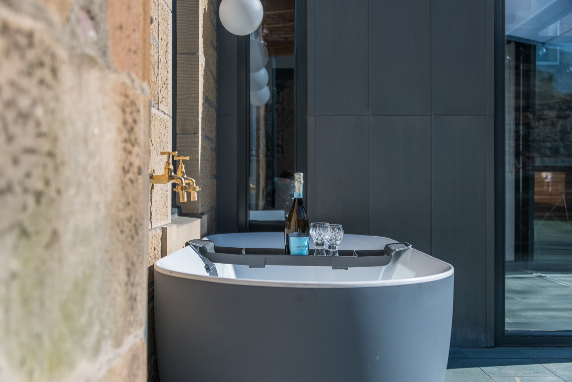 Romantic outdoor bath
